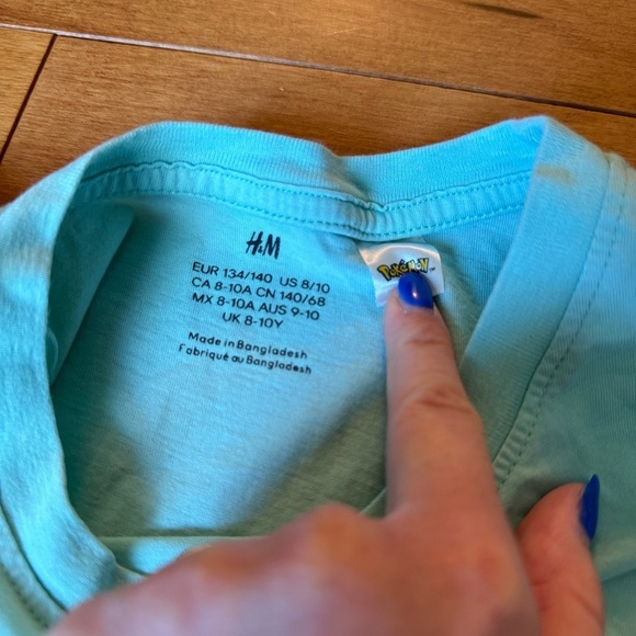 H&M Blue Short Sleeve Tees Vibrant Pokemon Design - Picture 3 of 8